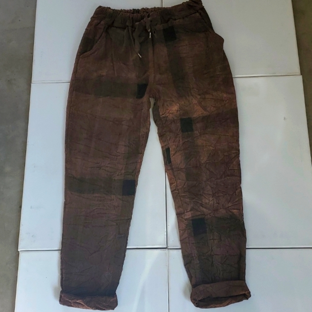 Angela Mara Check Pants NWT